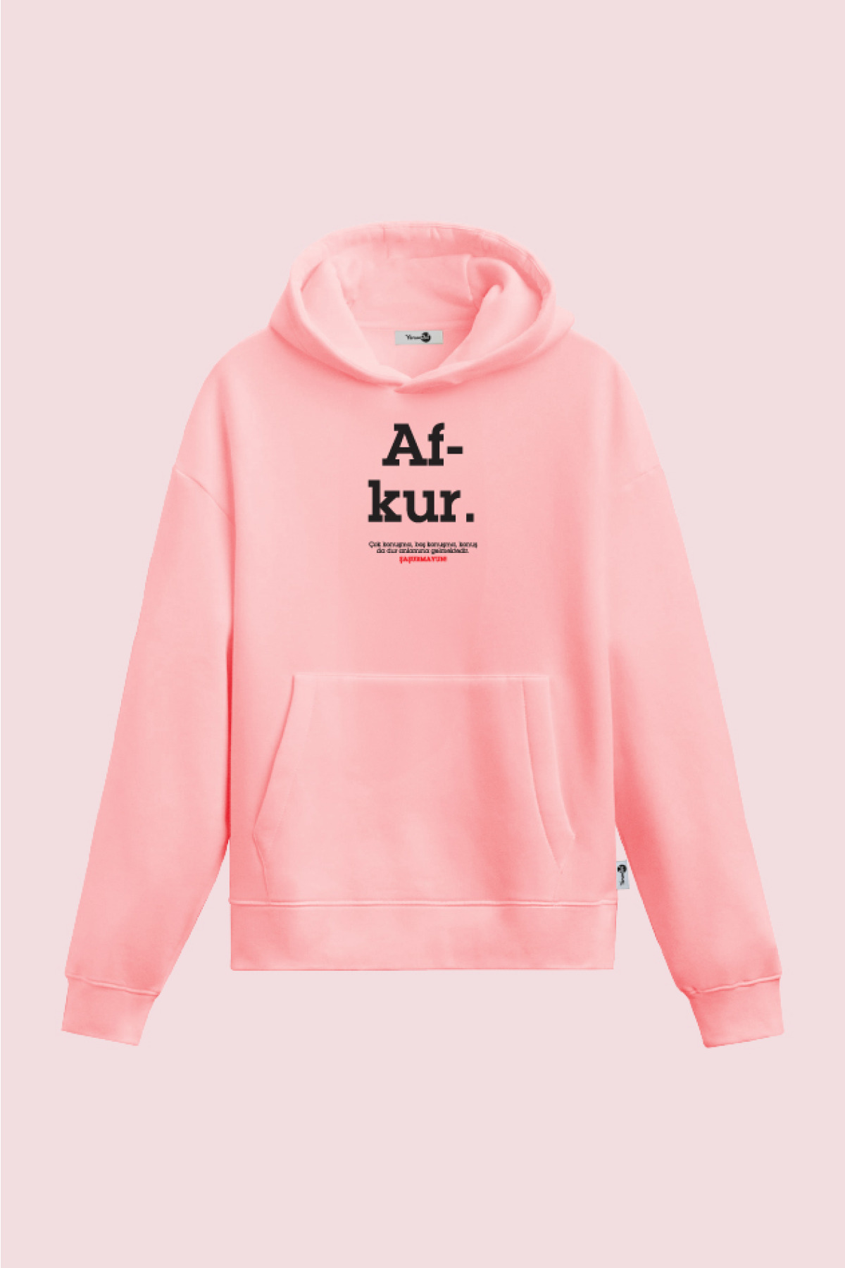 Afkur Kapüşonlu Sweatshirt Pembe