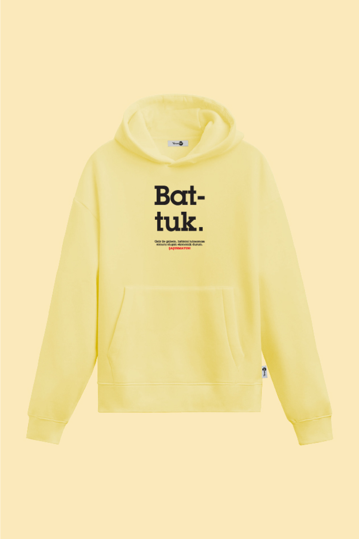 Battuk Kapüşonlu Sweatshirt Sarı