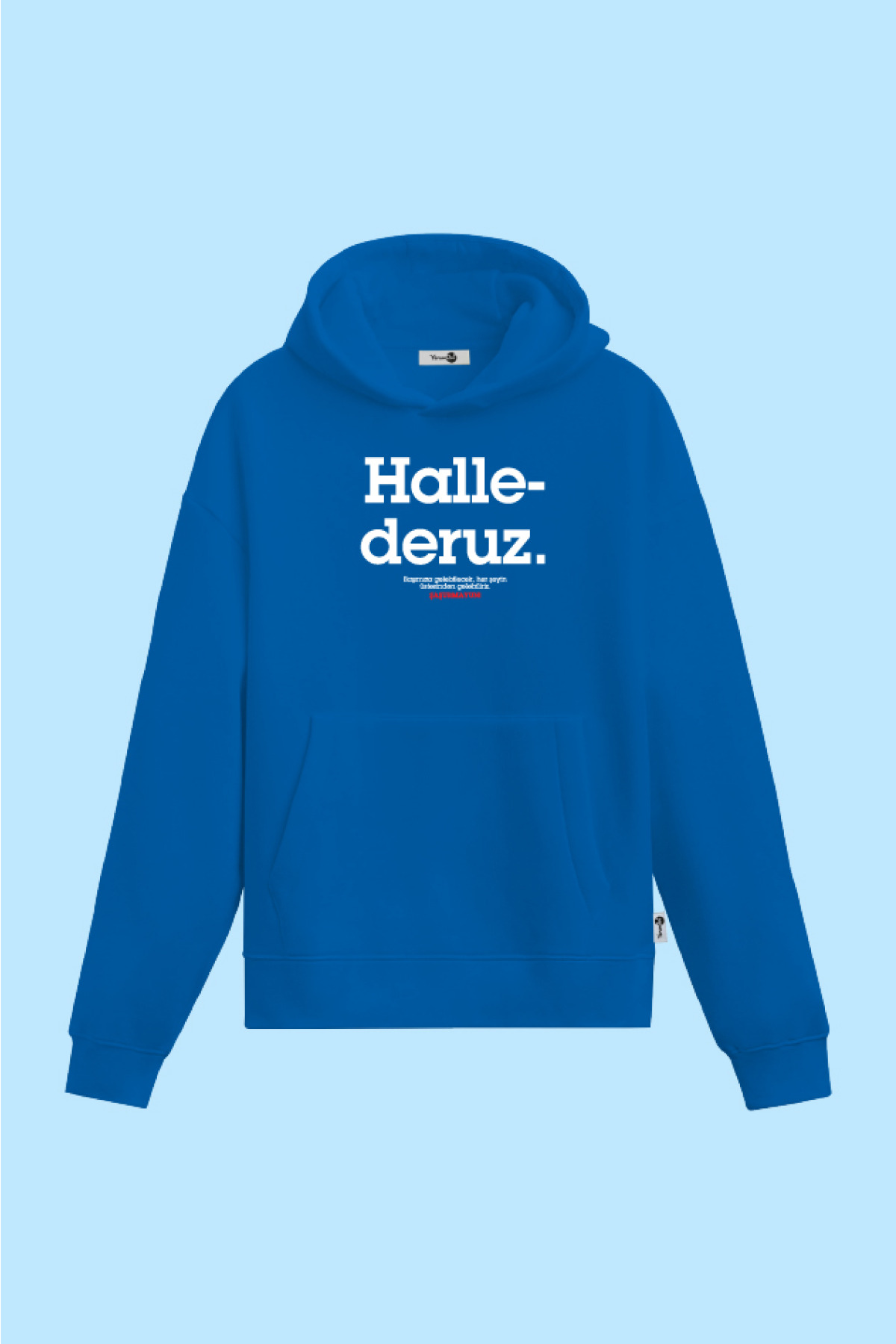 Hallederuz Kapüşonlu Sweatshirt Mavi