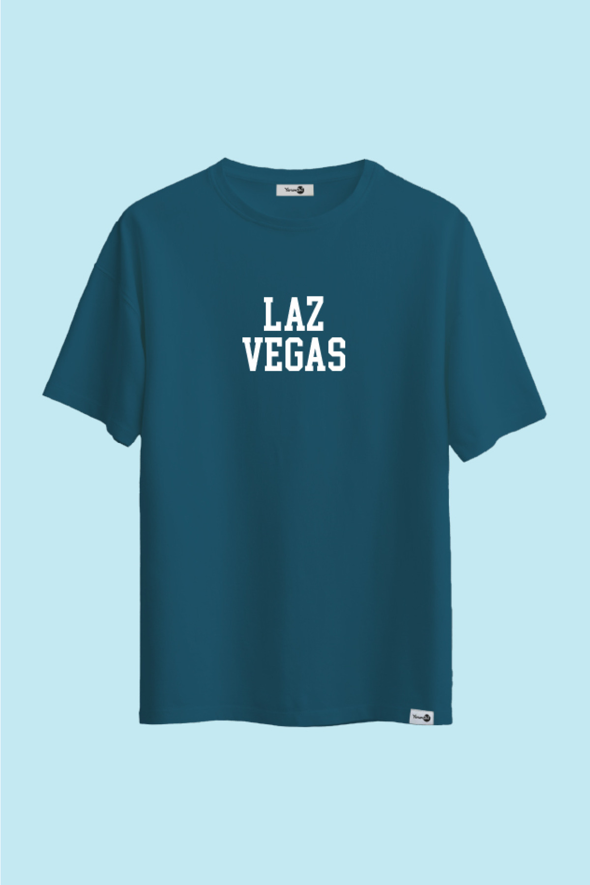 Laz Vegas Klasik Tshirt Petrol Mavi