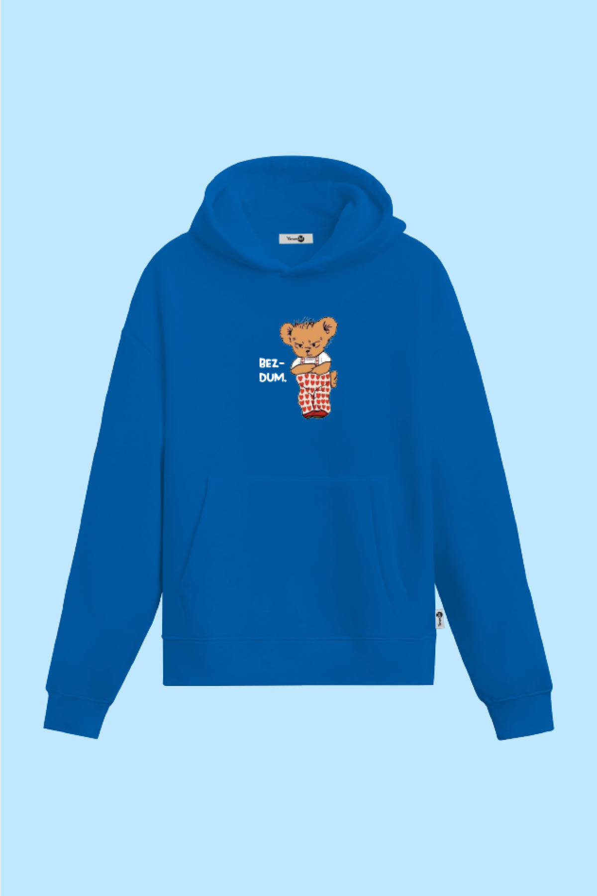 Teddy Bezdum Kapüşonlu Sweatshirt Mavi