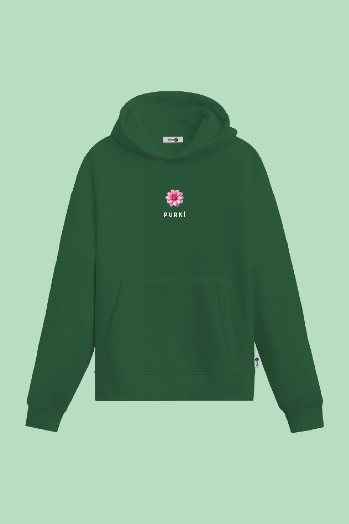 Purki Kapüşonlu Sweatshirt Yeşil