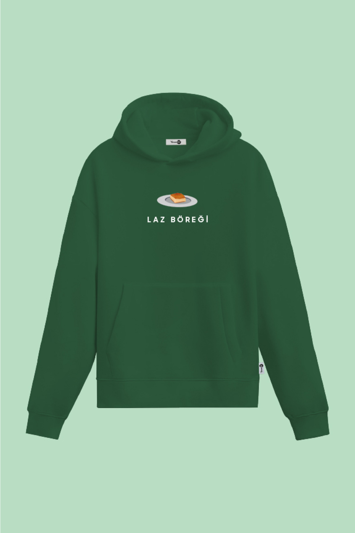 Laz Böreği Kapüşönlu Sweatshirt Yeşil