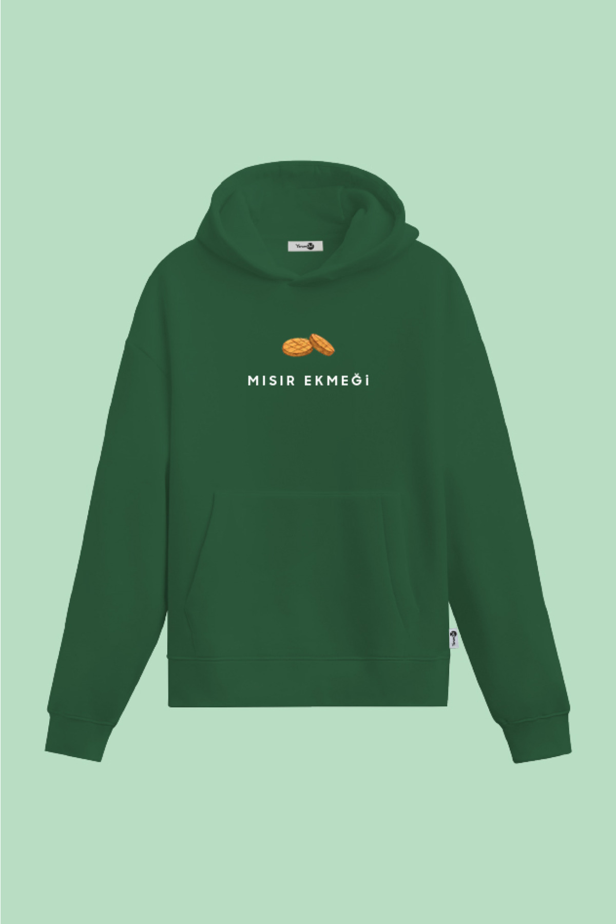 Mısır Ekmeği Kapüşönlu Sweatshirt Yeşil