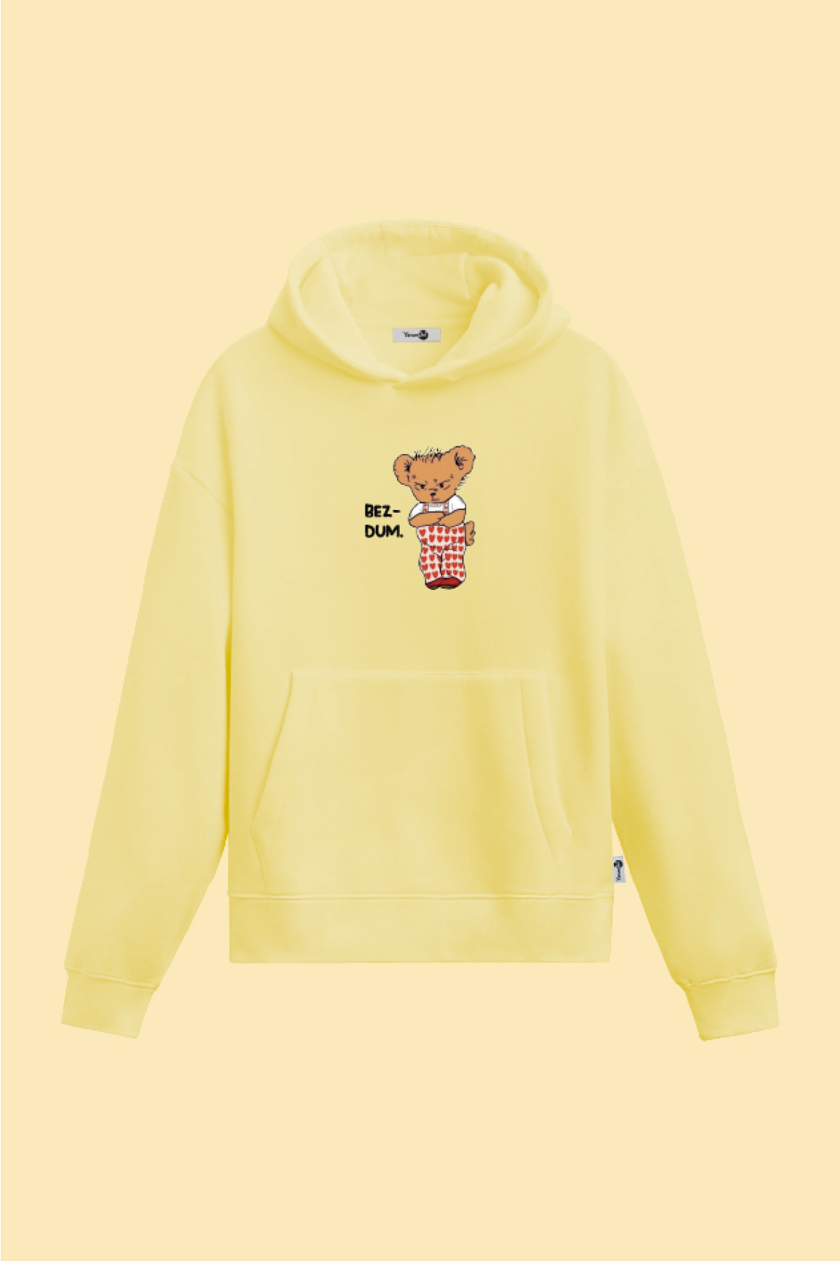 Teddy Bezdum Kapüşonlu Sweatshirt Sarı