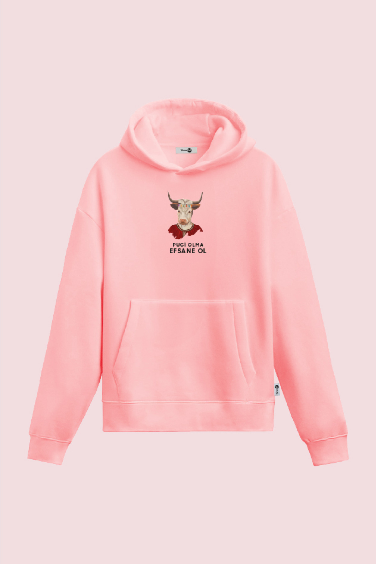 Puci Olma Efsane Ol Kapüşonlu Sweatshirt Pembe