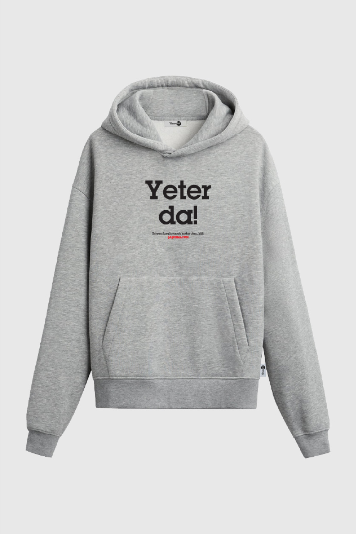 Yeter Da Kapüşonlu Sweatshirt Gri