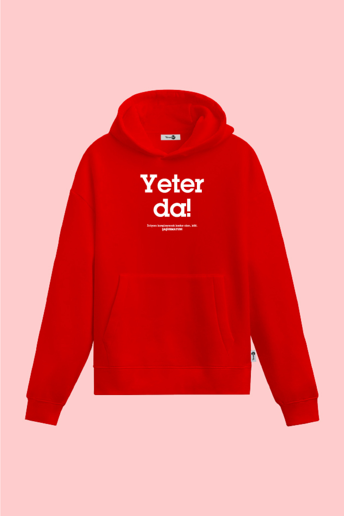 Yeter Da Kapüşonlu Sweatshirt Kırmızı