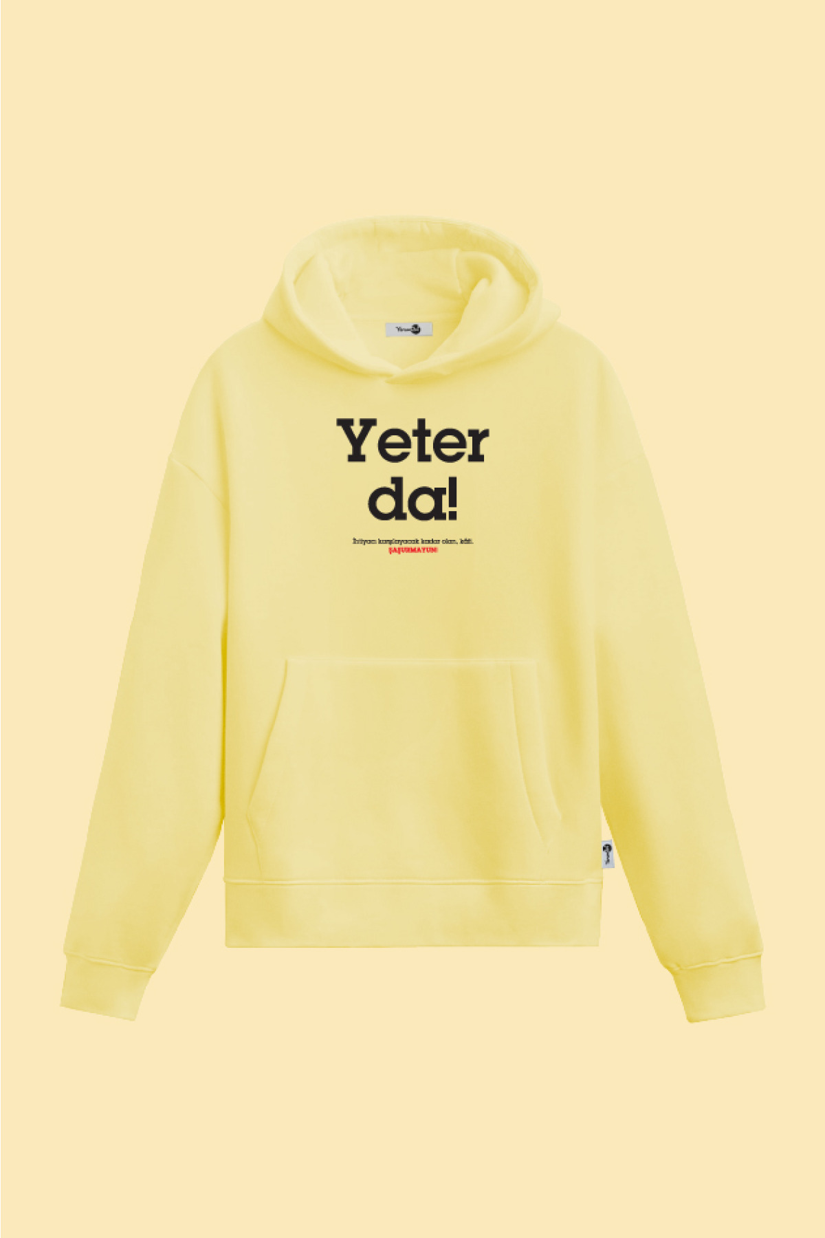Yeter Da Kapüşonlu Sweatshirt Sarı