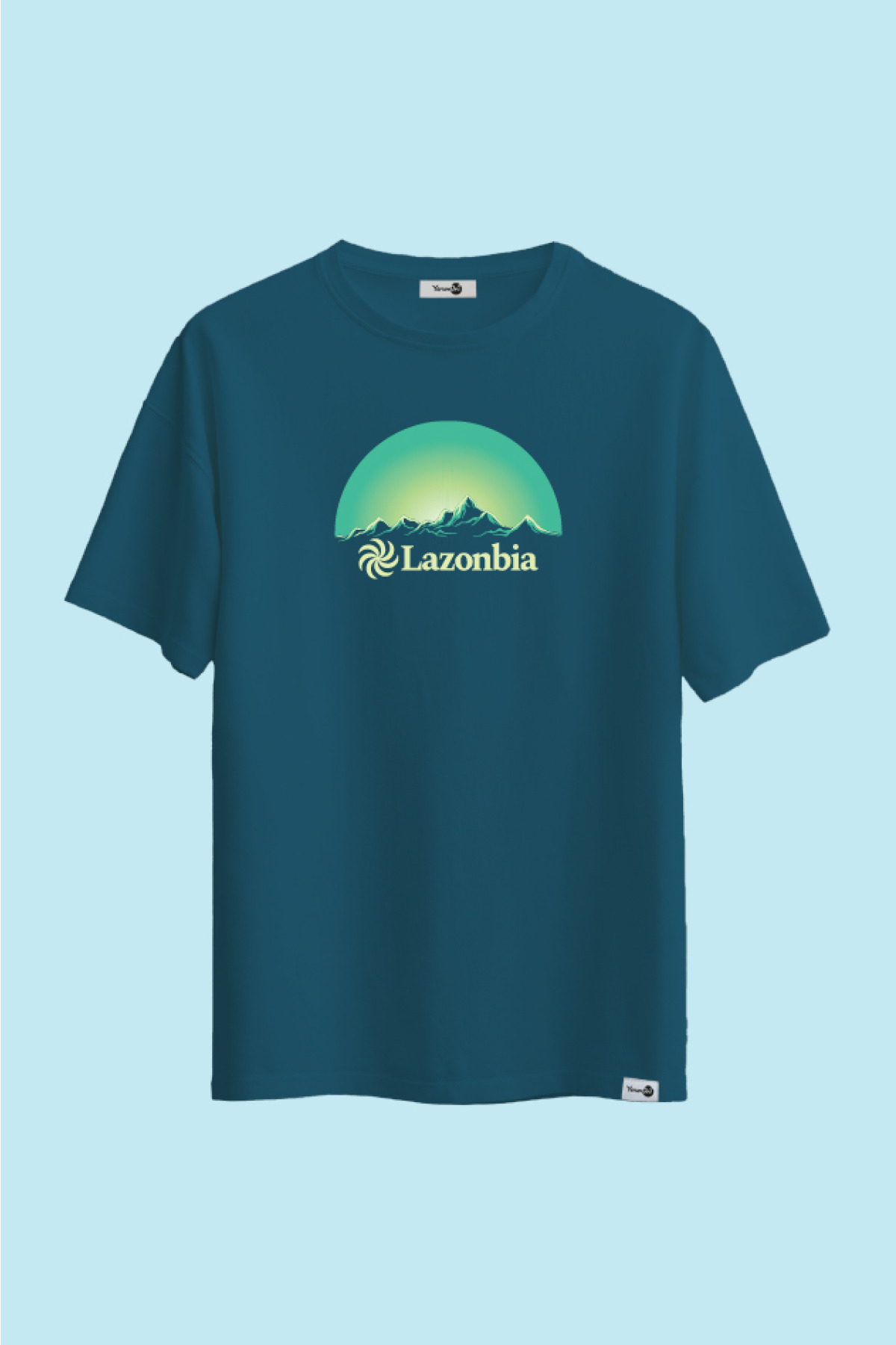 Lazonbia 2 Klasik Tshirt Petrol Mavi