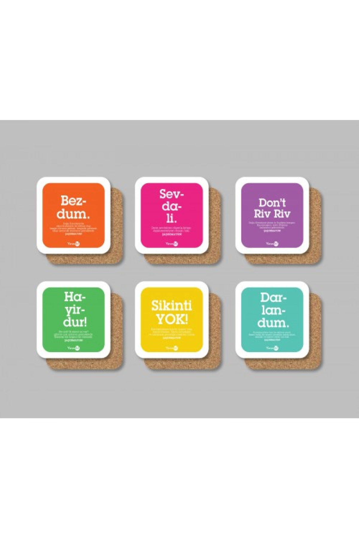 Yerumoni 6'lı Mantar Bardak Altlığı Seti