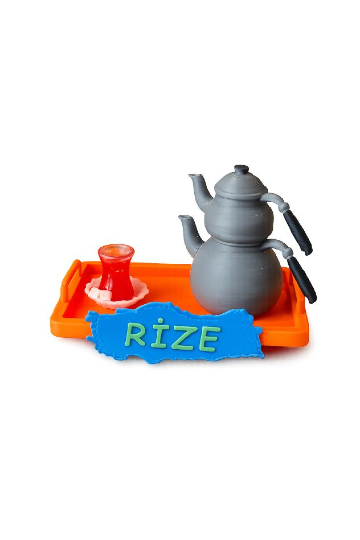 Çaydanlık Turuncu Tepsili