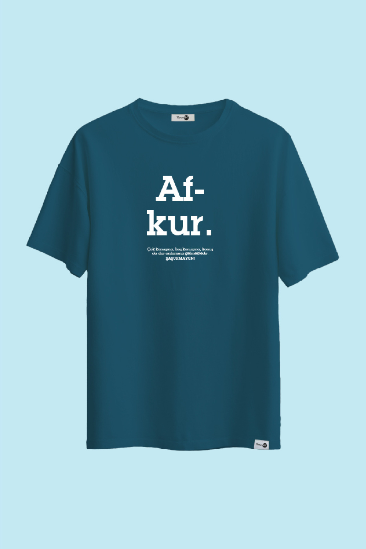 Afkur Klasik Tshirt Petrol Mavisi