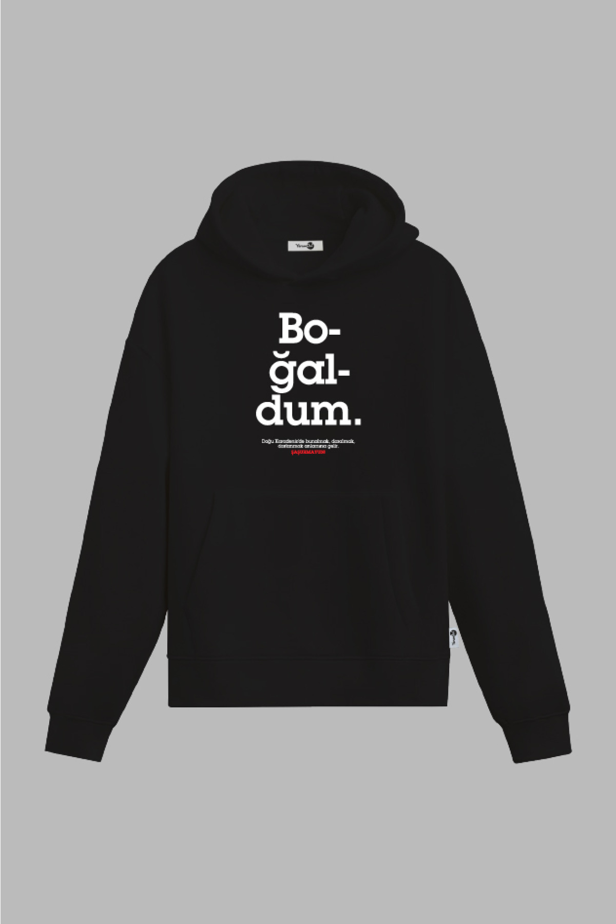 Boğaldum Kapüşonlu Sweatshirt Siyah