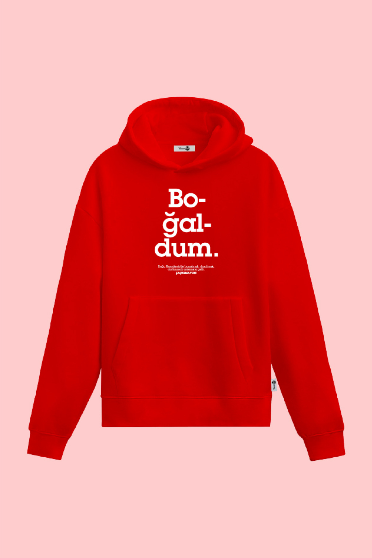 Boğaldum Kapüşonlu Sweatshirt Kırmızı