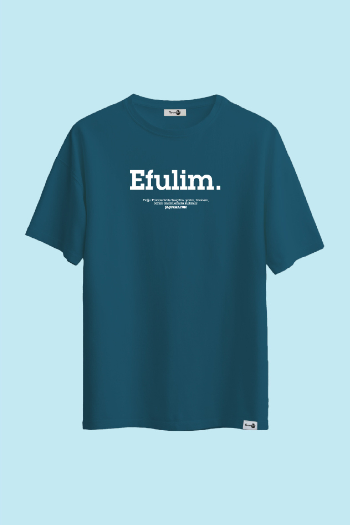 Efulim Klasik Tshirt Petrol Mavisi