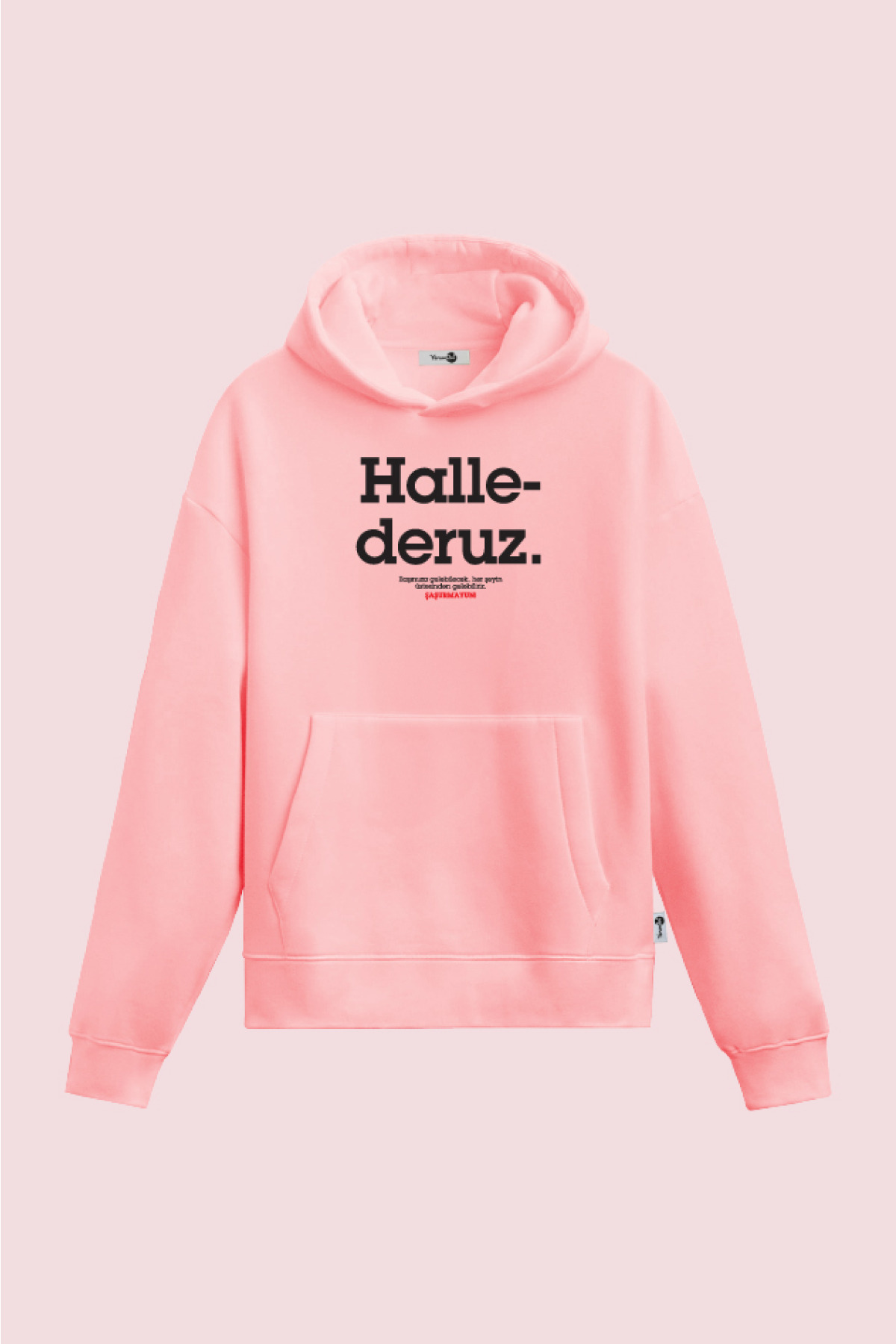Hallederuz Kapüşonlu Sweatshirt Pembe