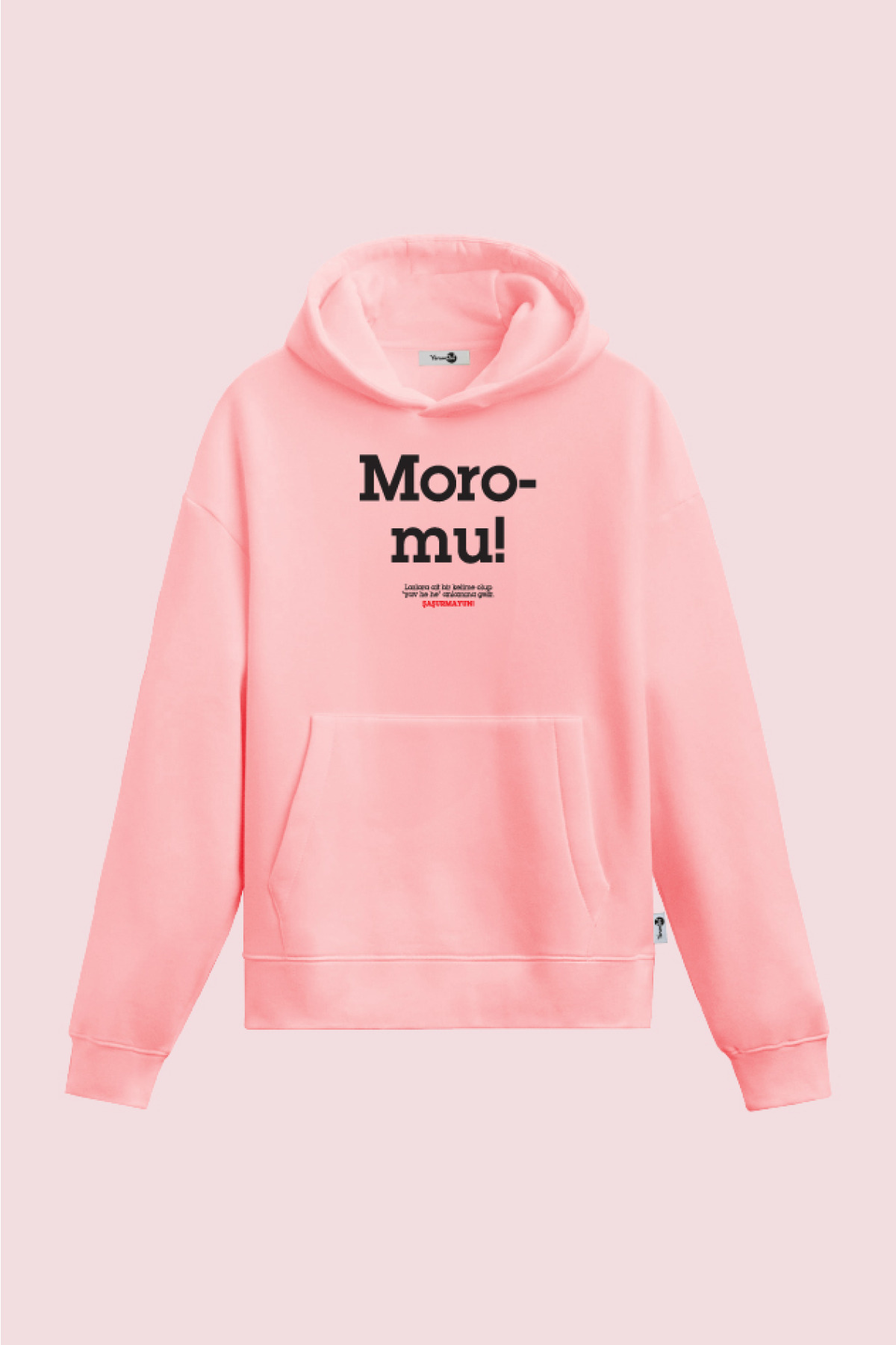 Moro Mu Kapüşonlu Sweatshirt Pembe