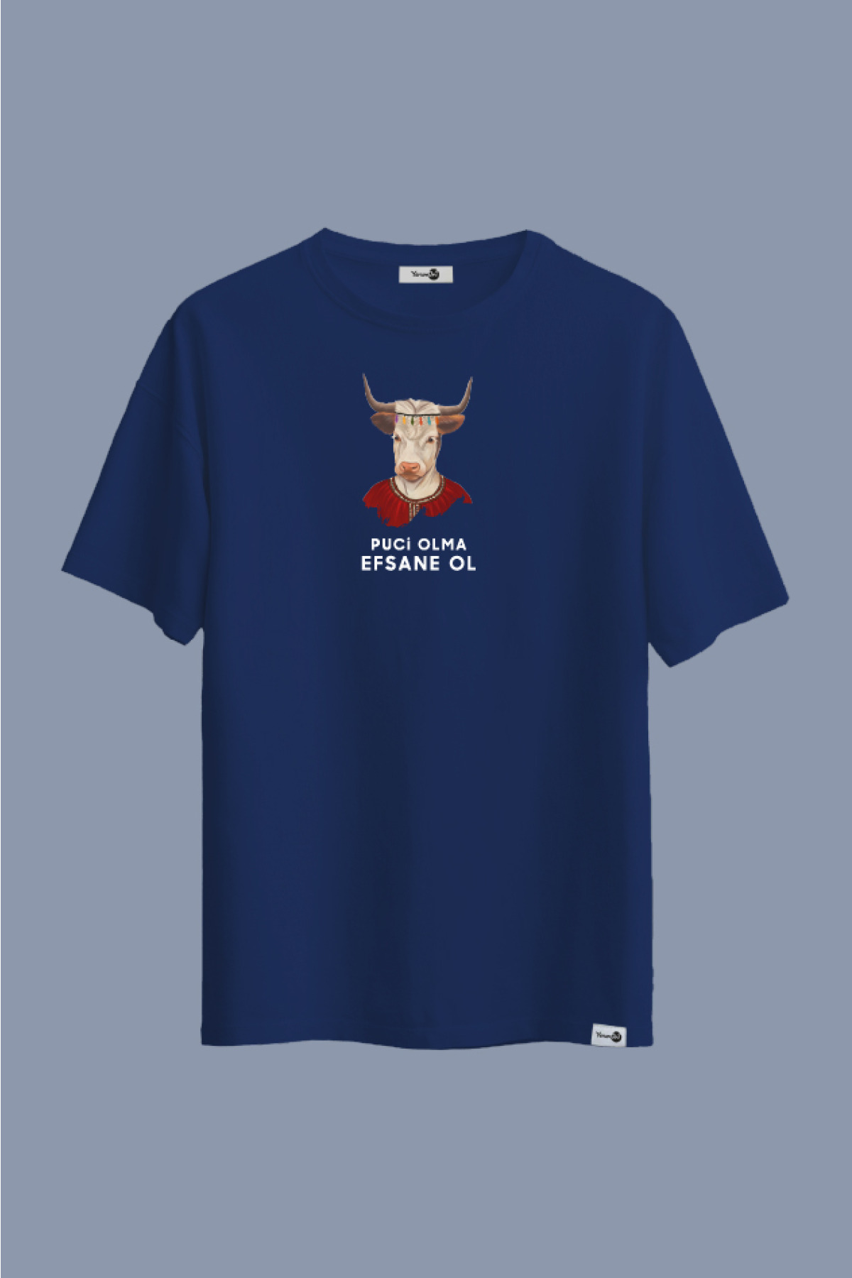 Puci Olma Efsane Ol Klasik Tshirt Lacivert