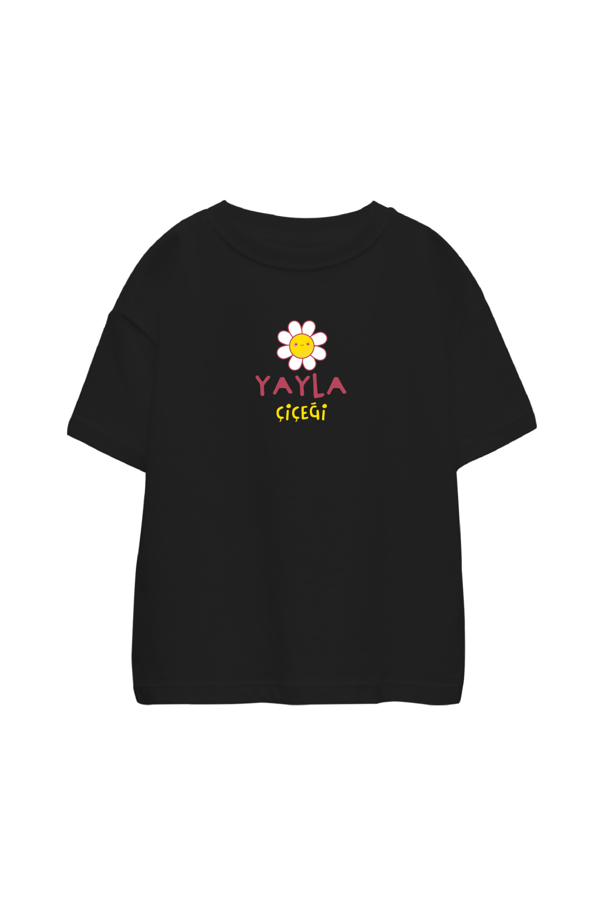Yayla Çiçeği Çocuk Tshirt Siyah
