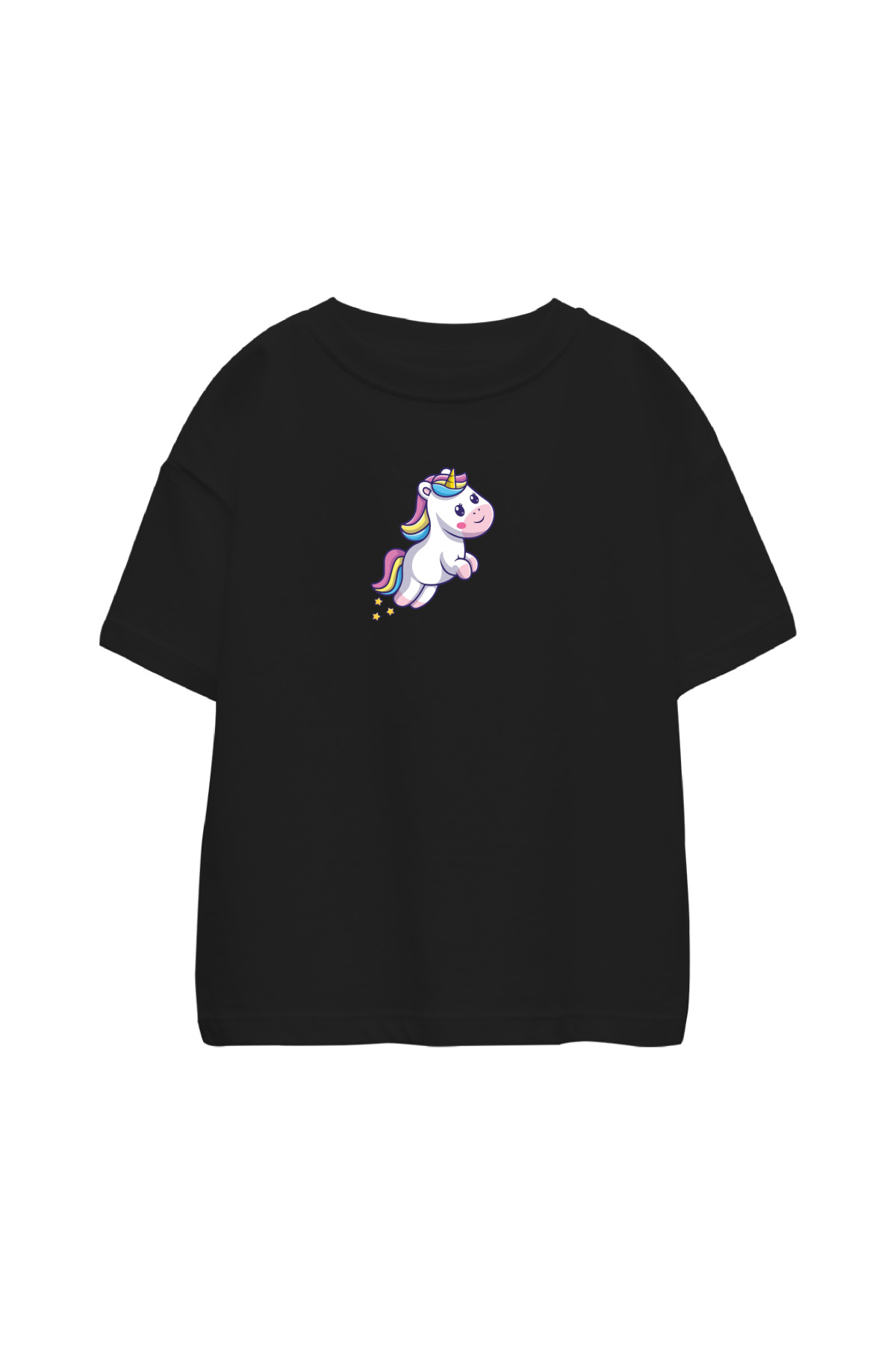 Unicorn Çocuk Tshirt Siyah