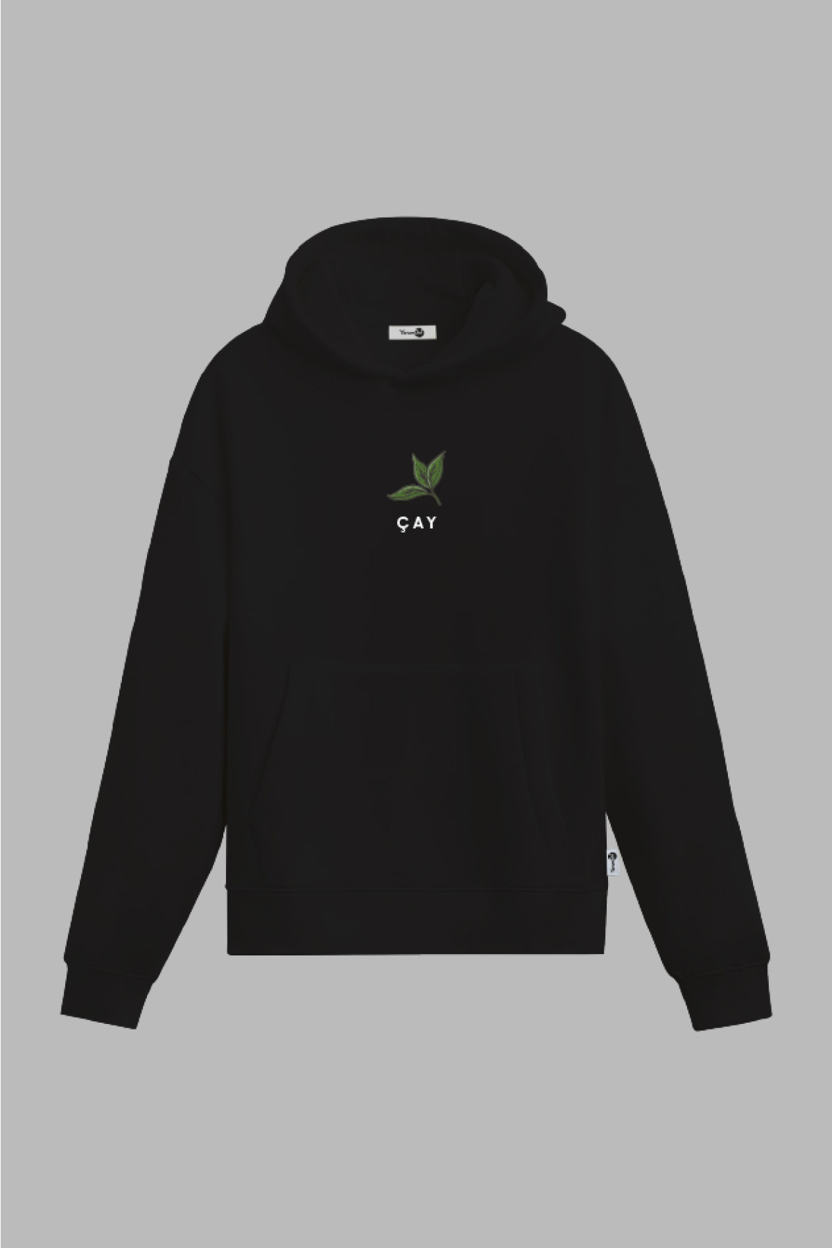 Çay Kapüşönlu Sweatshirt Siyah