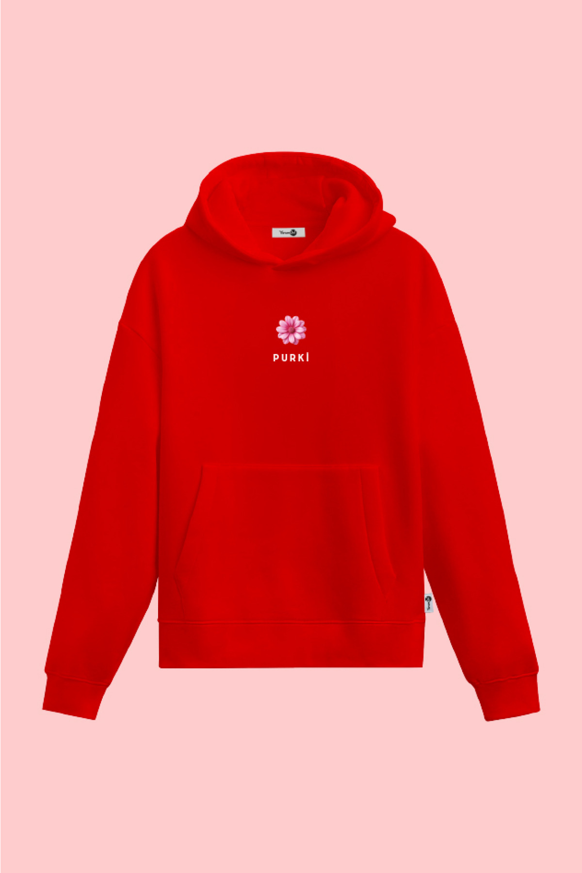 Purki Kapüşonlu Sweatshirt Kırmızı