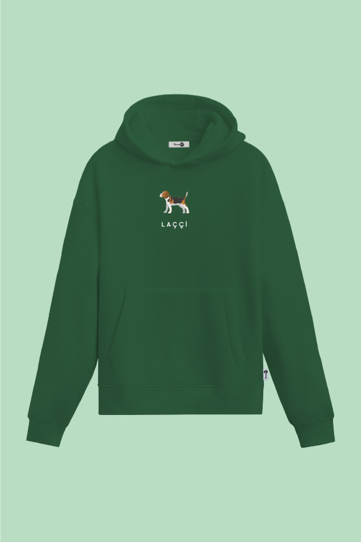 Laççi Kapüşönlu Sweatshirt Yeşil