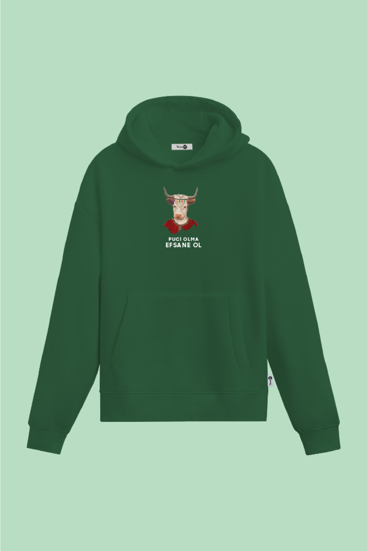 Puci Olma Efsane Ol Kapüşonlu Sweatshirt Yeşil