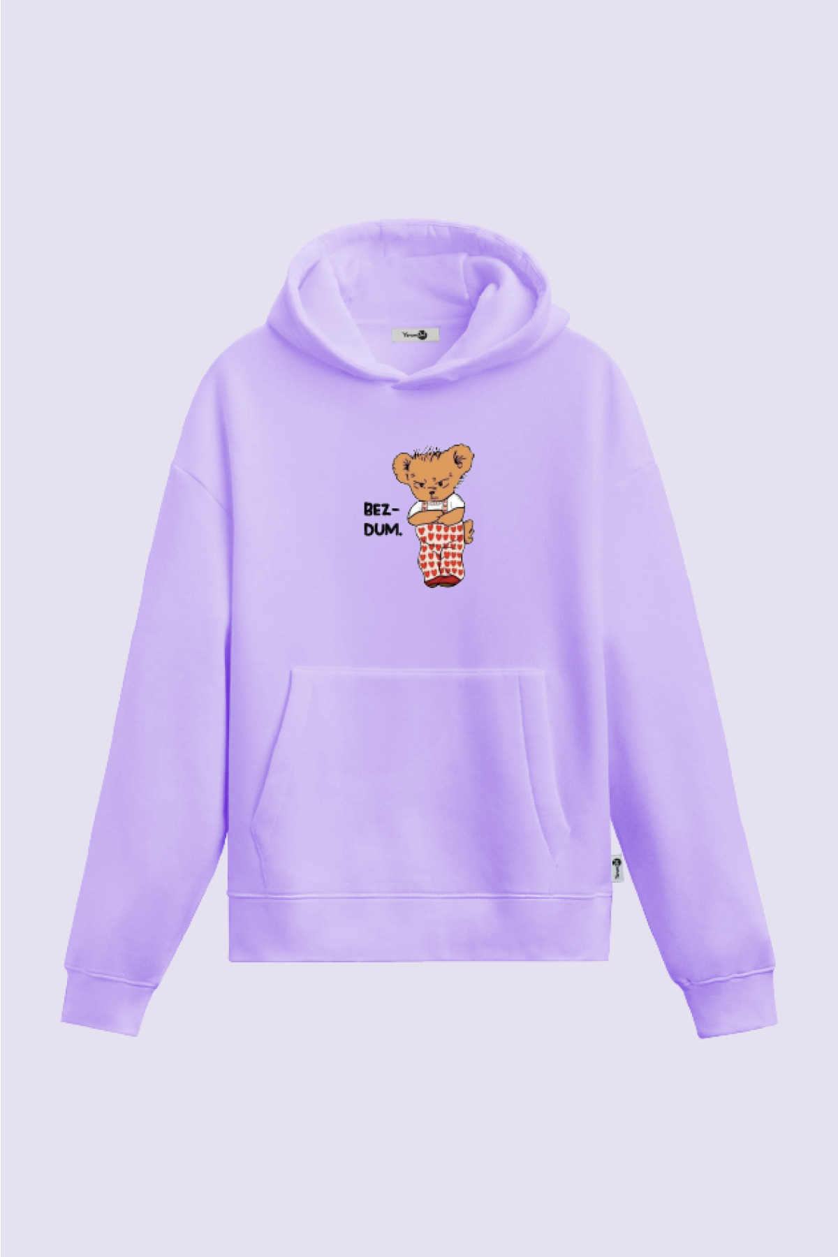 Teddy Bezdum Kapüşonlu Sweatshirt Lila