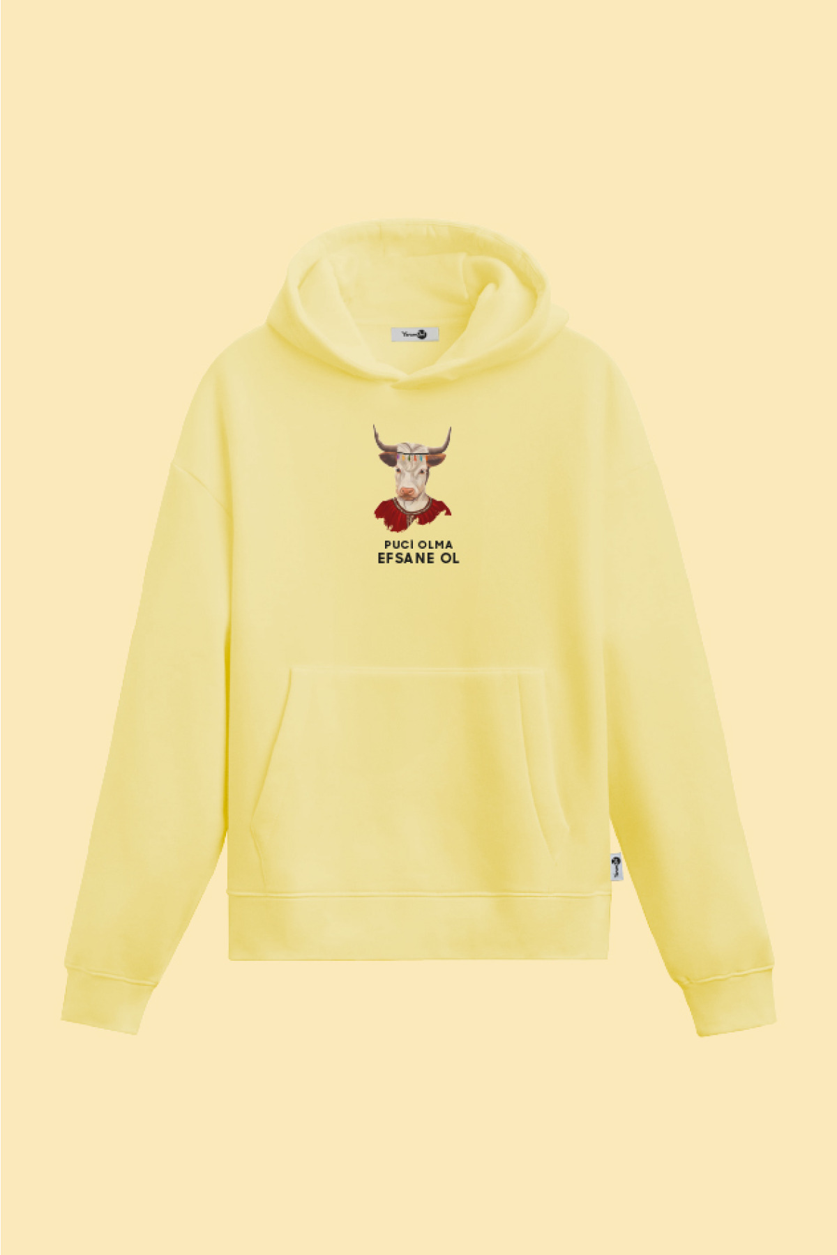 Puci Olma Efsane Ol Kapüşonlu Sweatshirt Sarı