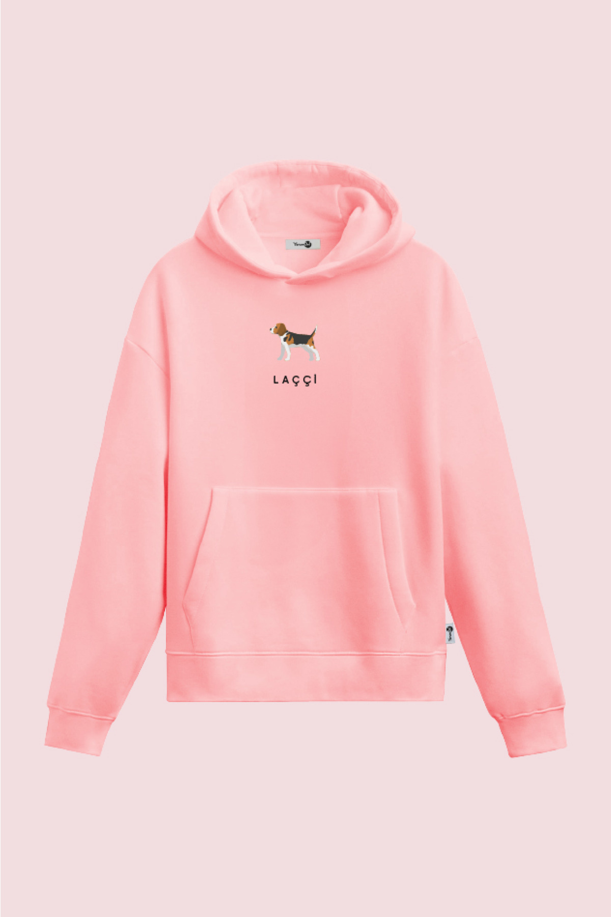 Laççi Kapüşönlu Sweatshirt Pembe