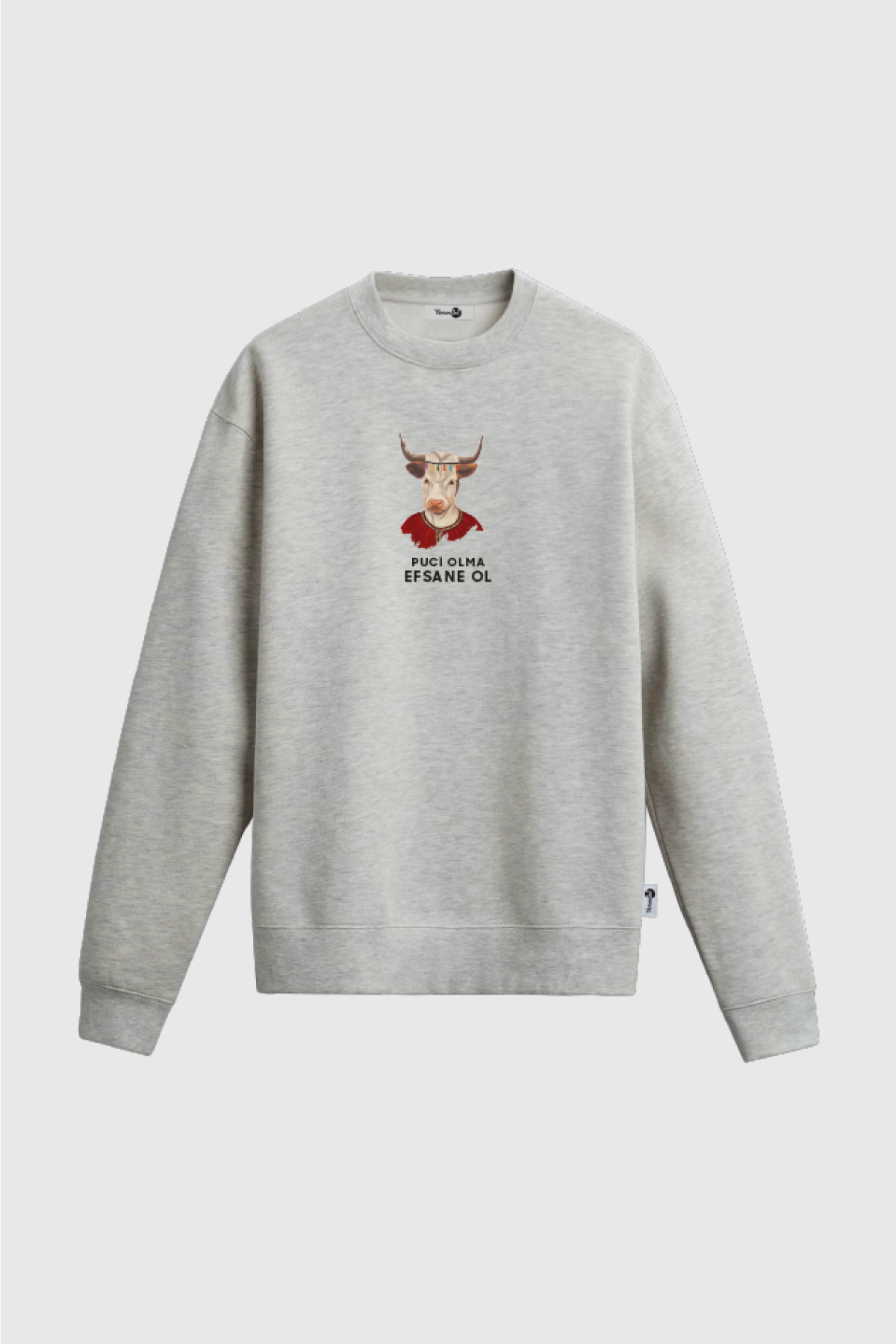 Puci Olma Efsane Ol Sweatshirt Gri